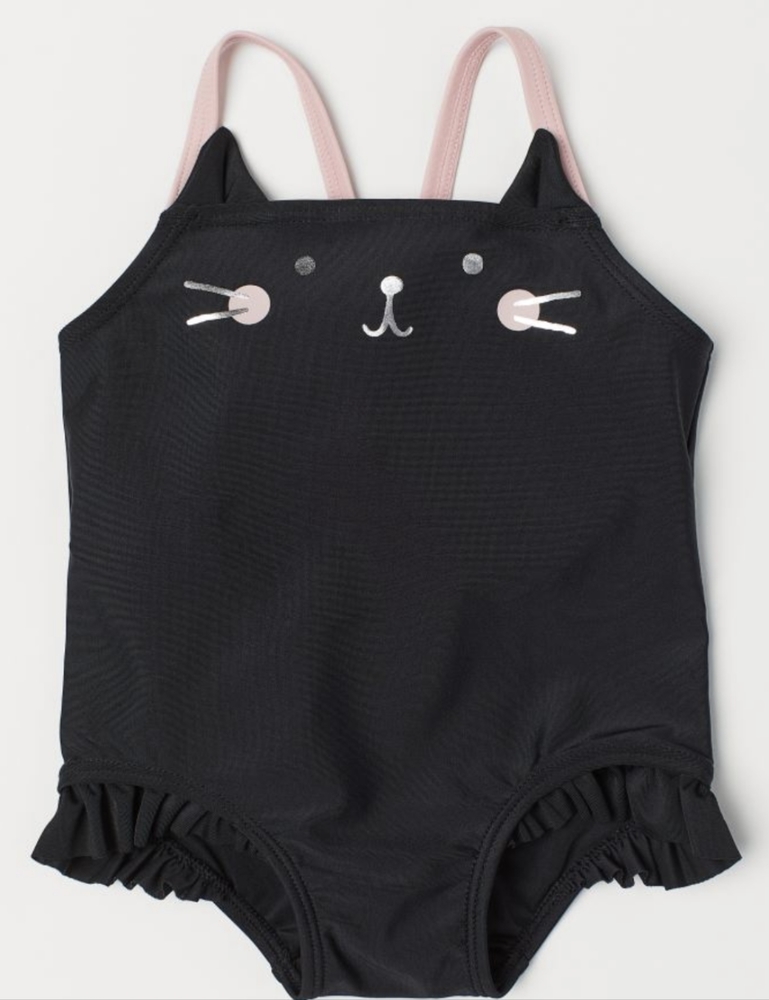 H&M SZ1-2yrs black cat swimsuit 😸